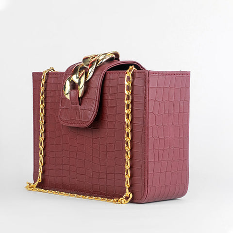 Signature Crossbody Bag Maroon Color