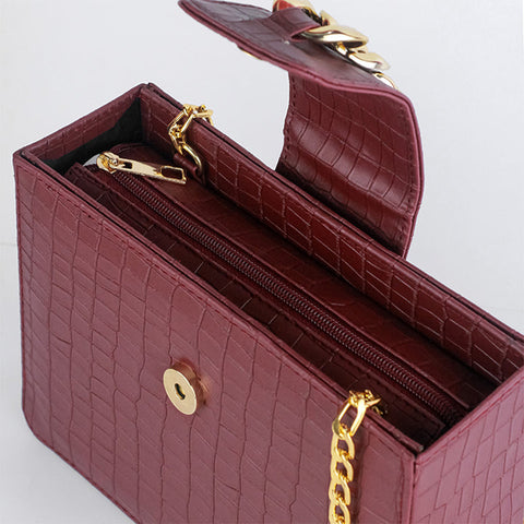 Signature Crossbody Bag Maroon Color