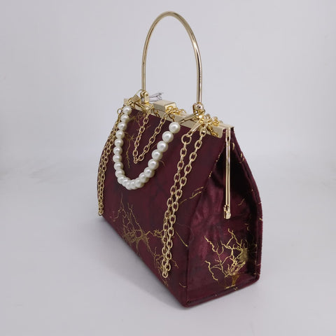 Hazel Chain Crossbody Bag 2.0 Maroon Color