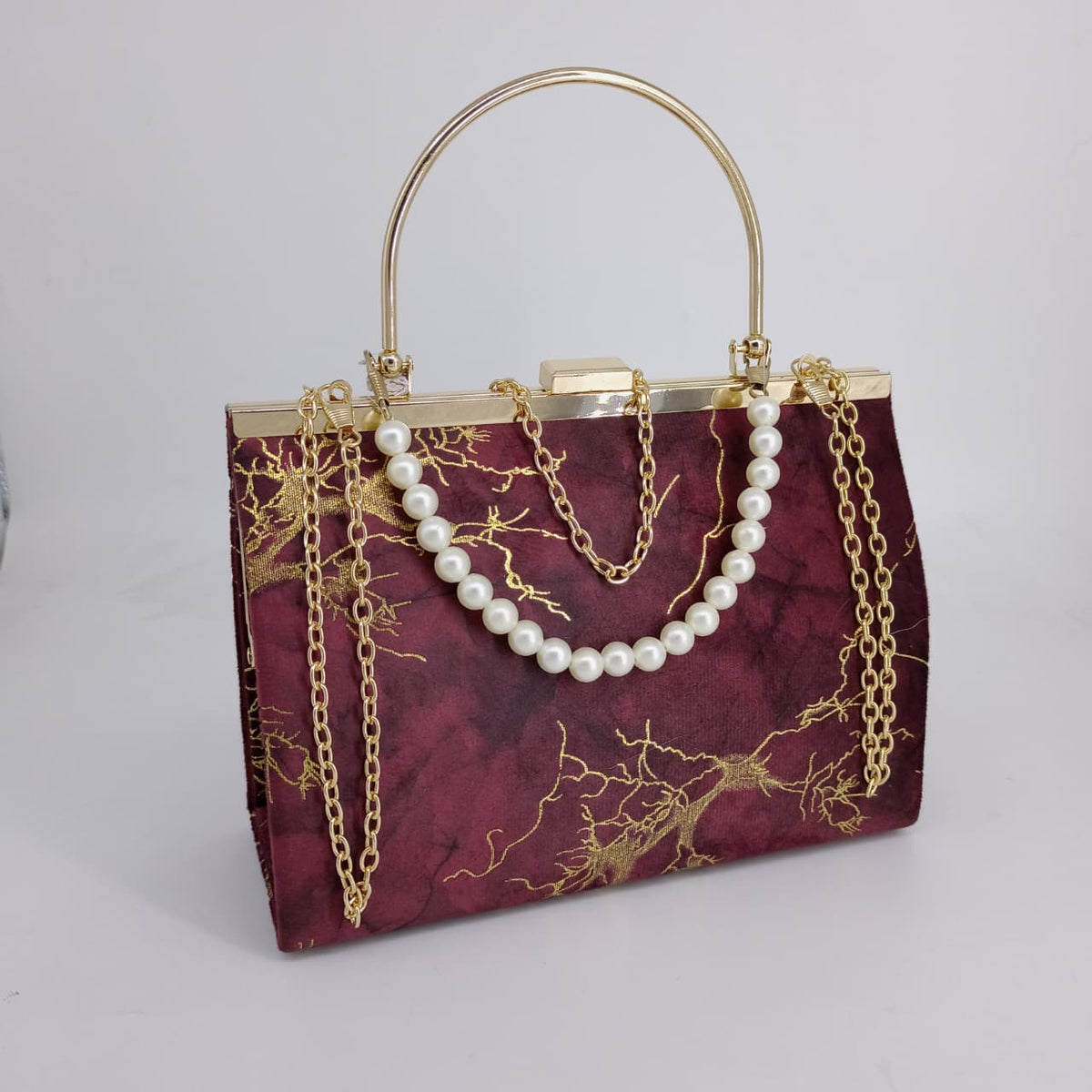 Hazel Chain Crossbody Bag 2.0 Maroon Color