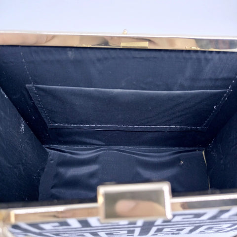 Hazel Chain Crossbody Bag Black and White Color