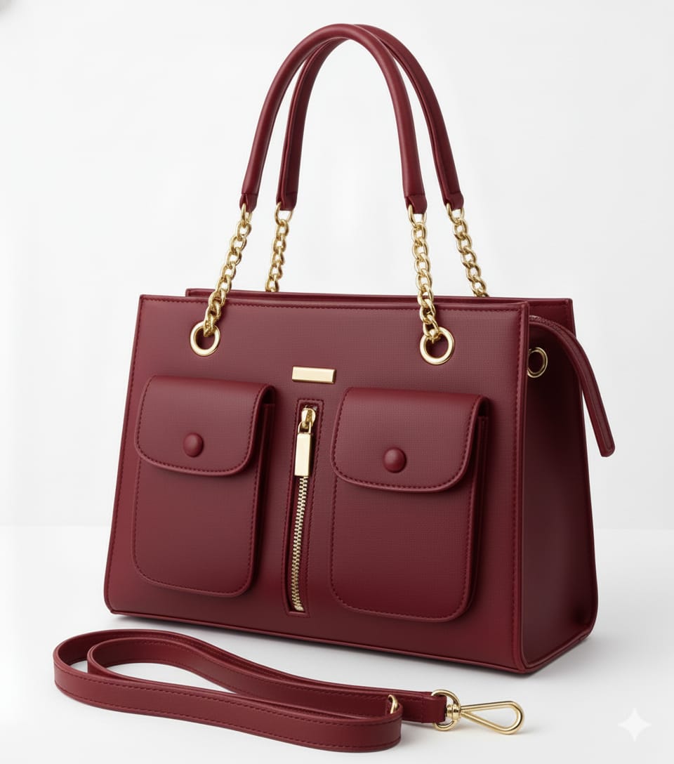 Velora Tote Bag Maroon Color