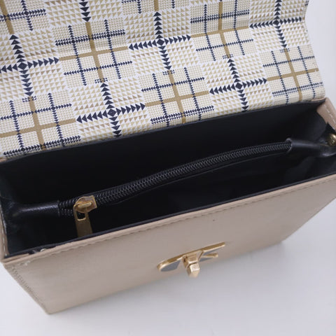 Luna Curve Crossbody Bag Beige Color