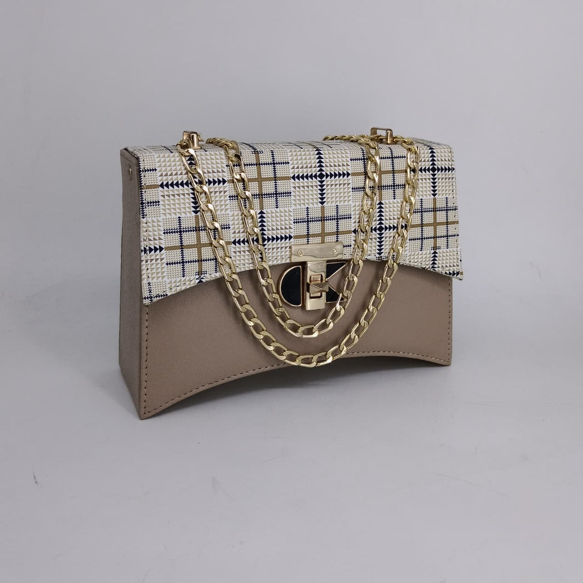 Luna Curve Crossbody Bag Beige Color