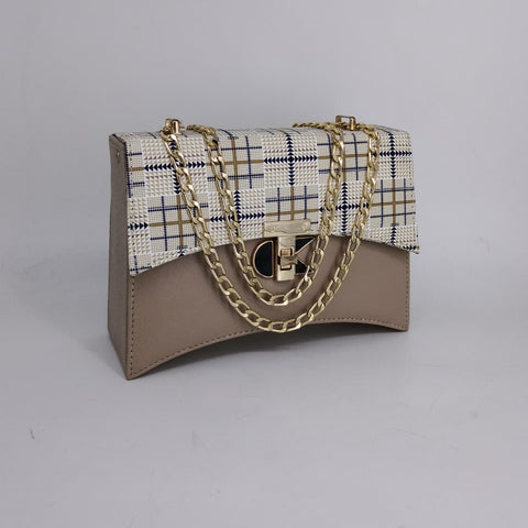 Luna Curve Crossbody Bag Beige Color