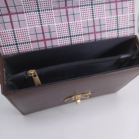 Luna Curve Crossbody Bag Dark Brown Color