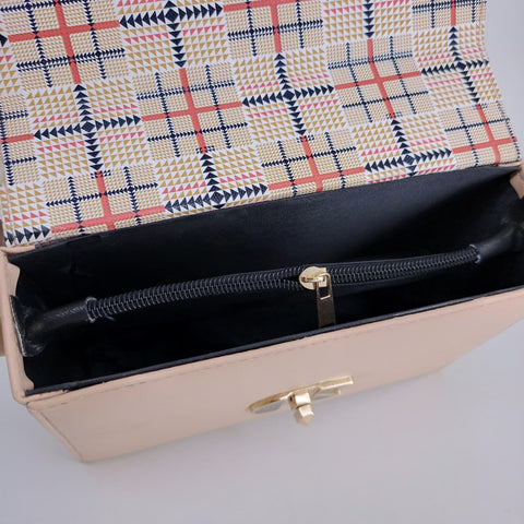 Luna Curve Crossbody Bag Peach Color