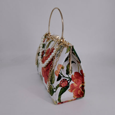 Hazel Chain Crossbody Bag Floral Texture