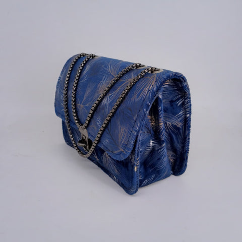 Velvet Grace Crossbody Bag Blue Color