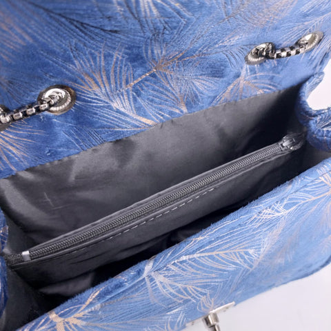 Velvet Grace Crossbody Bag Blue Color
