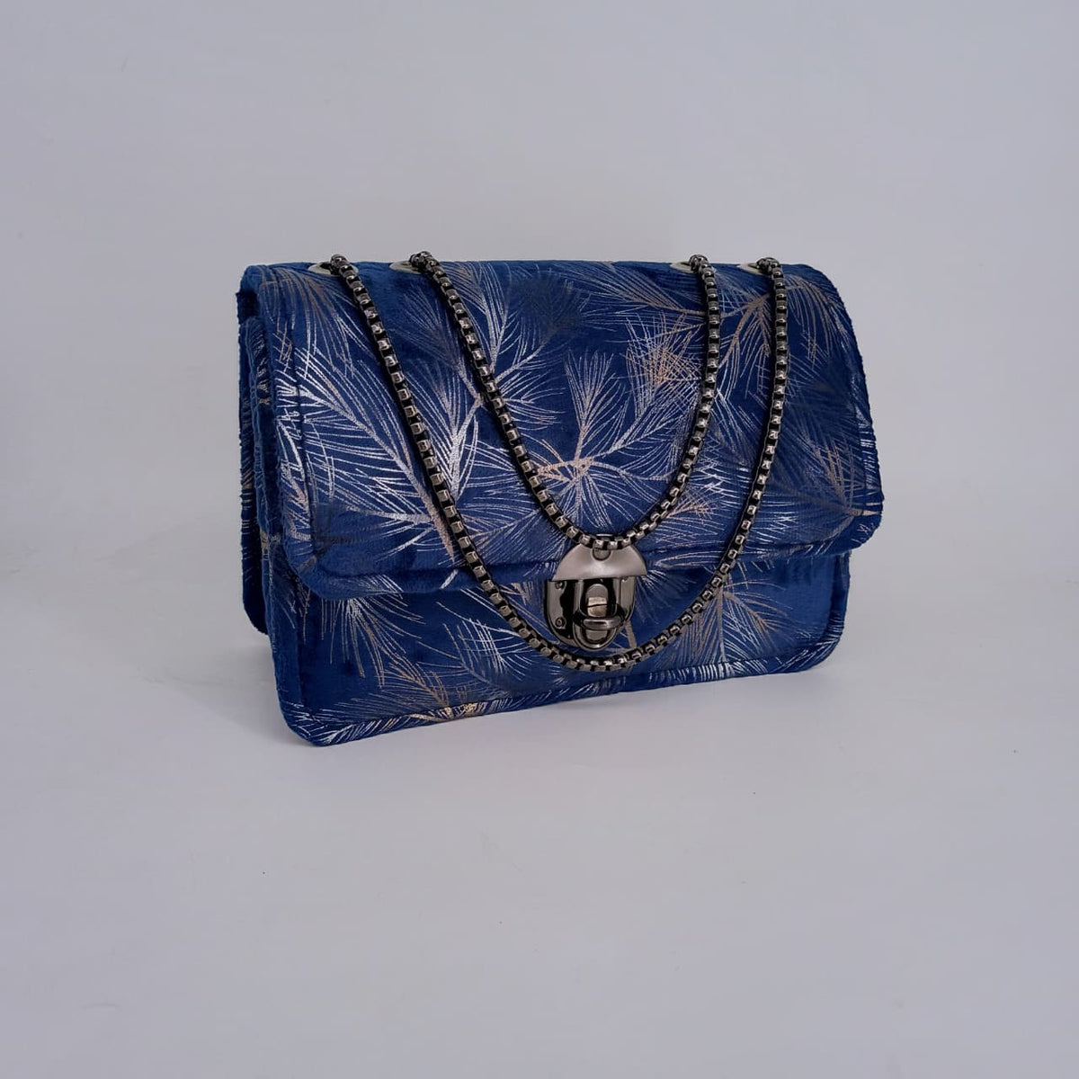 Velvet Grace Crossbody Bag Blue Color