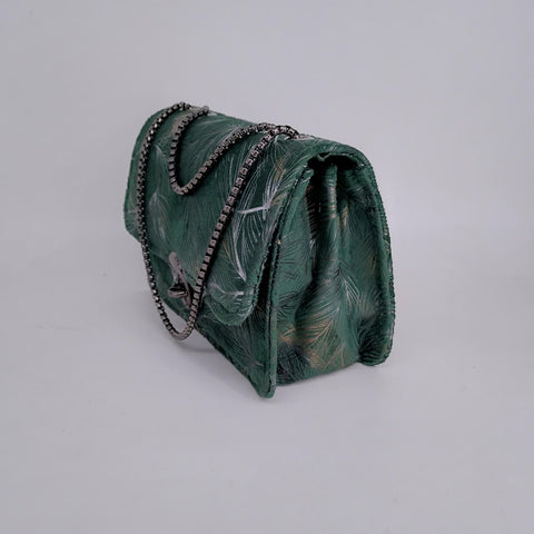 Velvet Grace Crossbody Bag Green Color