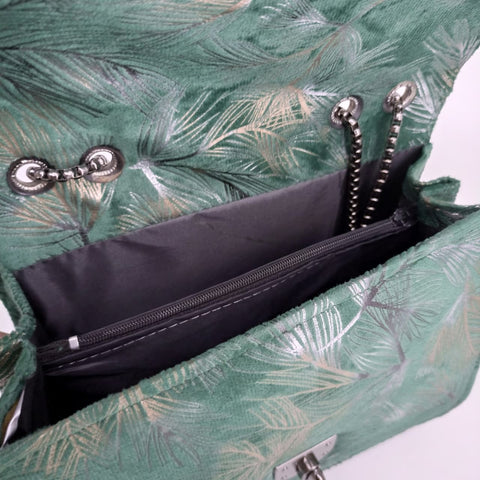 Velvet Grace Crossbody Bag Green Color