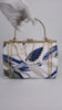 Hazel Chain Crossbody Bag Blue Leaf Texture