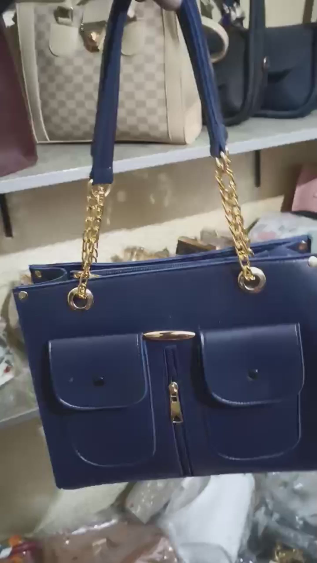 Velora Tote Bag Blue Color