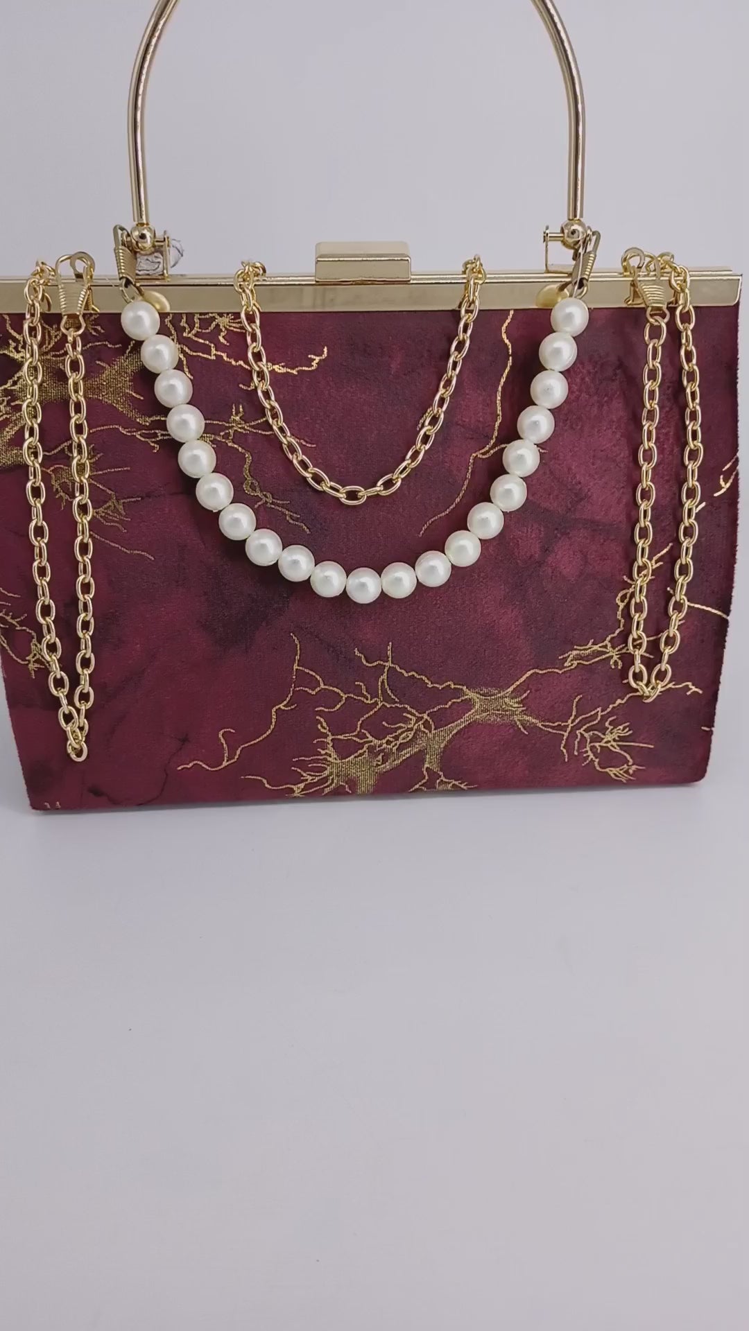 Hazel Chain Crossbody Bag 2.0 Maroon Color